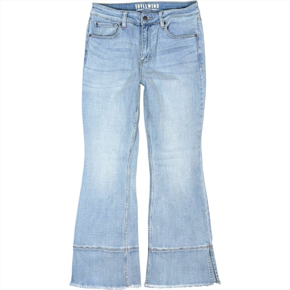 Idyllwind Gypsy High Rise Bootcut Jeans Sz 10 Light Wash Split Raw Hem 30x32